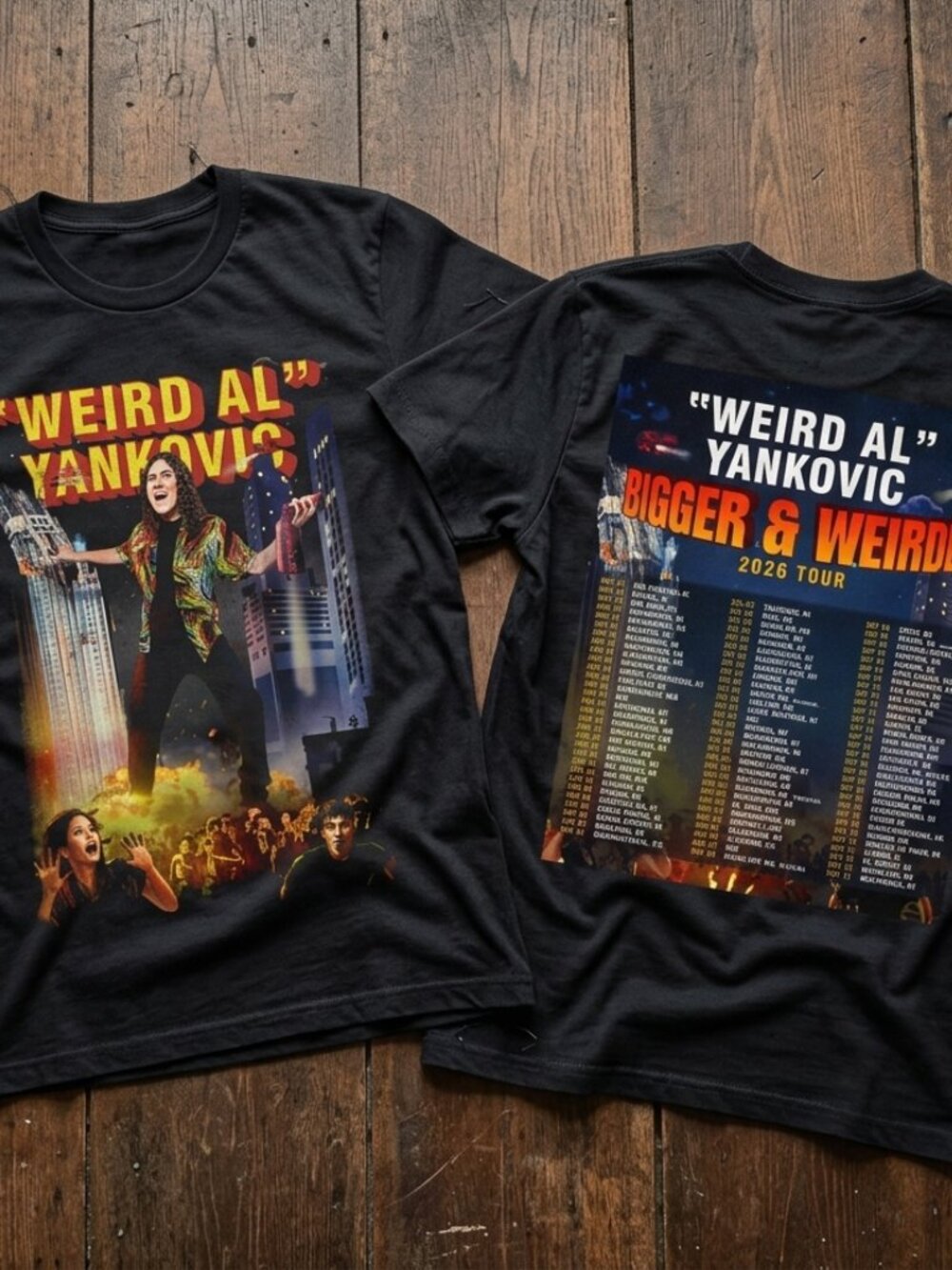 Werd AI Yankovic Bigger & Weirder Tour 2026 Vintage Concert Graphic Tee